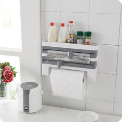 DISTRIBUTEUR PORTE-ROULEAU PAPIER DE CUISINE 4 EN 1